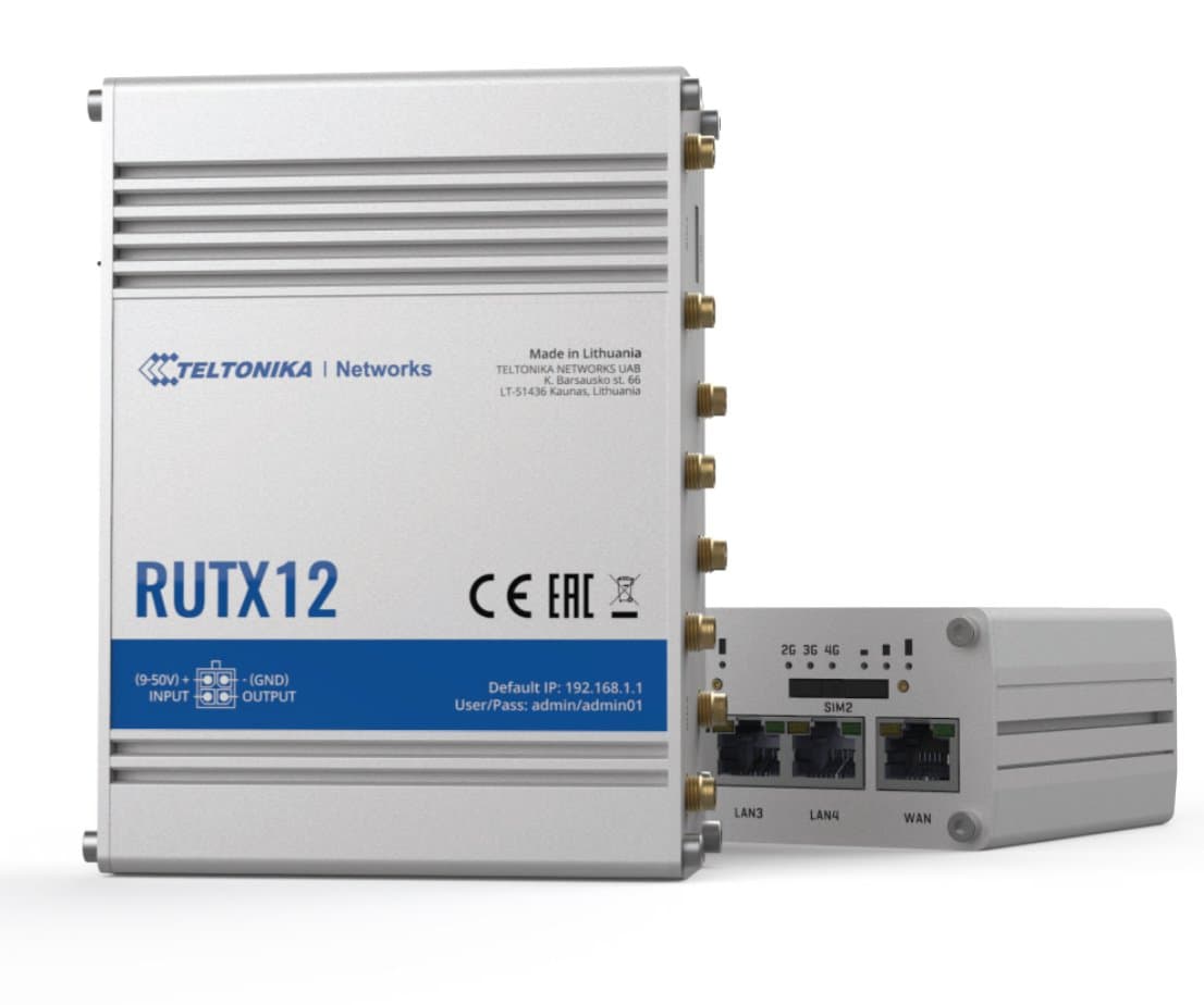 Teltonika RUTX12DUAL LTE CAT 6 Průmyslový Mobilní Router