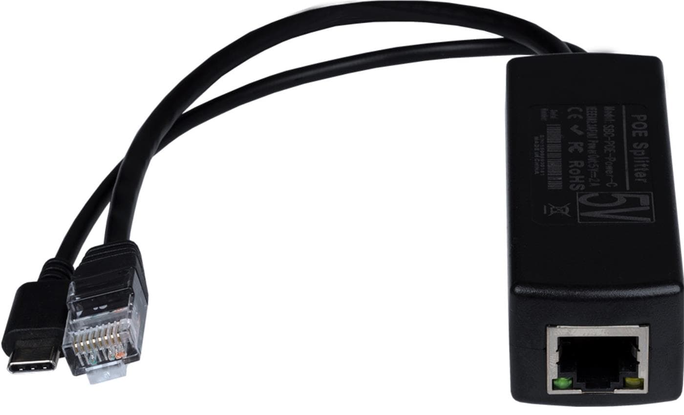 POE splitter pro Raspberry Pi z IEEE802.3af na USB-C