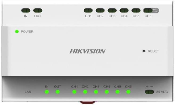Hikvision DS-KAD706Y, audio-video i napájecí distributor, až pro 6 zařízení