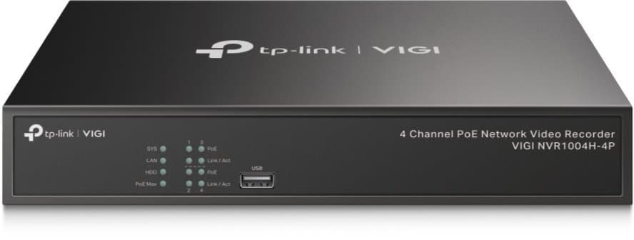 TP-Link VIGI NVR1004H-4P - NVR, 4 kanály, 4x PoE