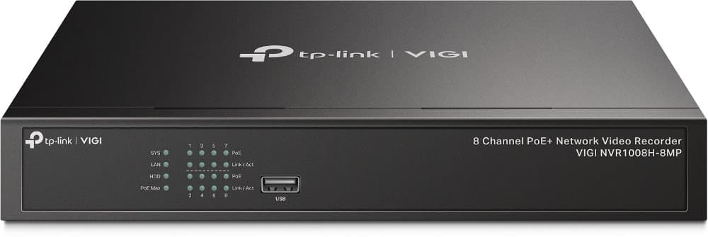 TP-Link VIGI NVR1008H-8MP - NVR, 8 kanálů, 8x PoE