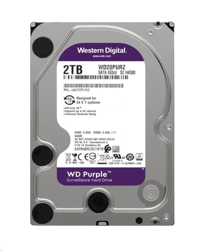 WD PURPLE 2TB / WD23PURZ / SATA III / Interní 3,5"/ 256MB