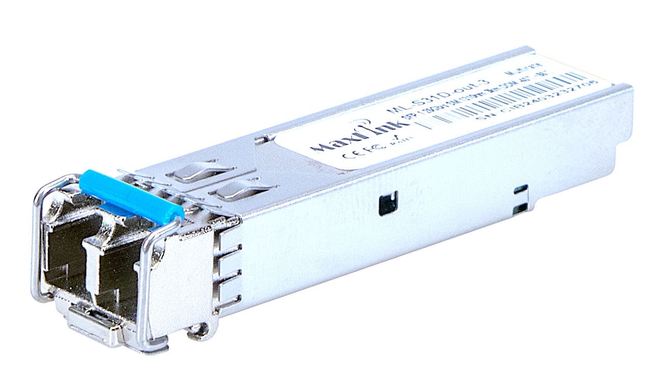 MaxLink 1.25G SFP optický modul, průmyslový -40°C +85°C, SM, 1310nm, 3km, 2x LC konektor, DDM