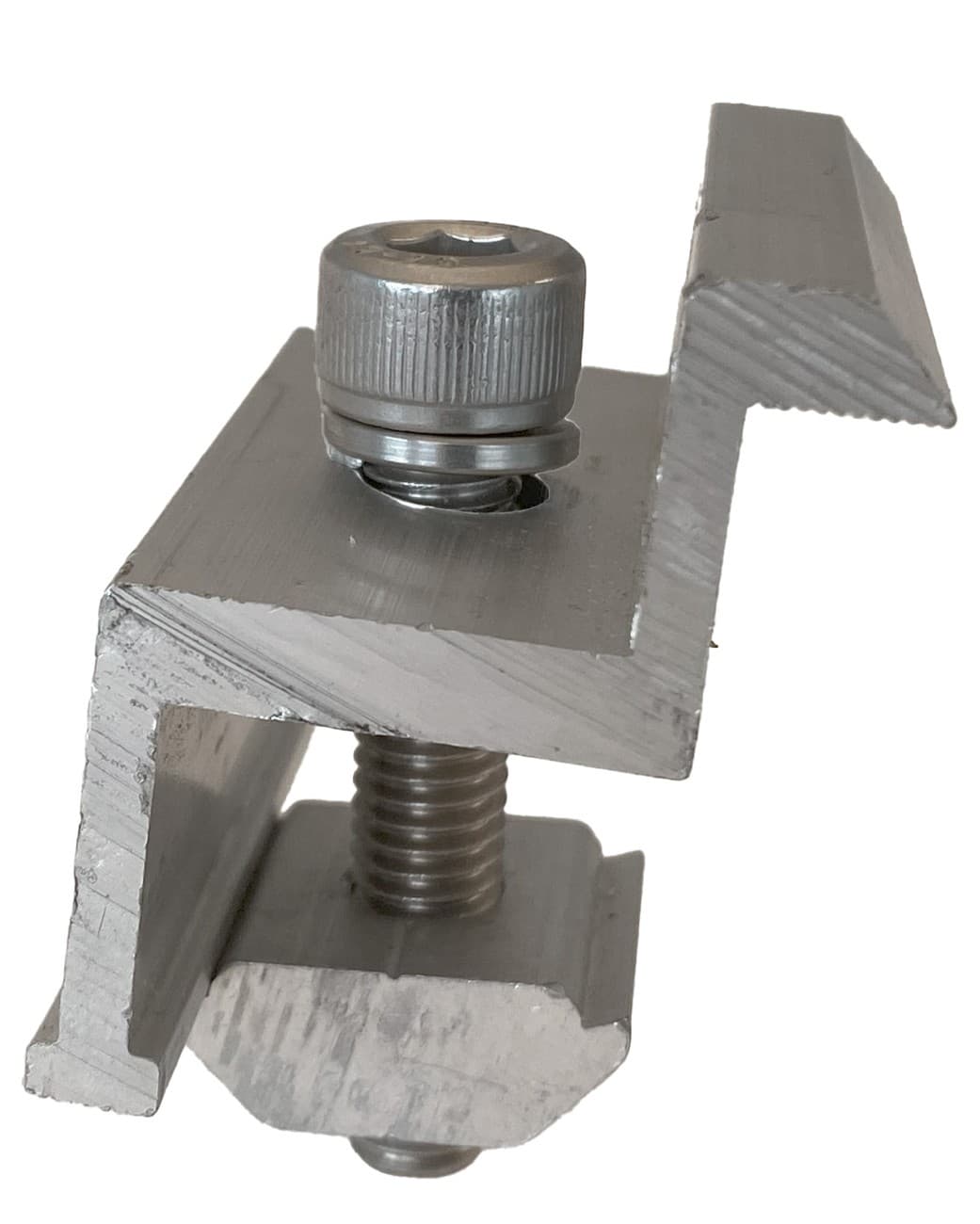 Hliníkový krajní úchyt panelu tvar Z, 38mm včetně nerez šroubu