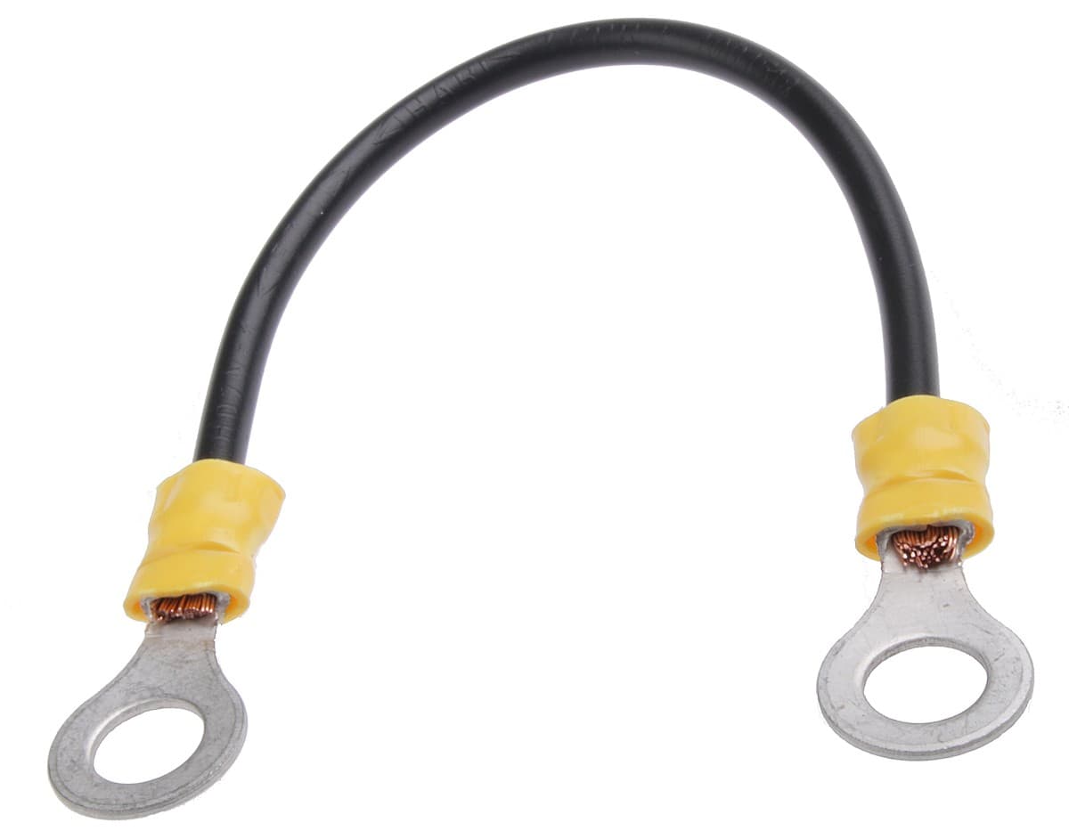 Propojovací DC kabel mezi bateriemi, 15cm, 2x očko M8