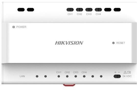Hikvision DS-KAD704, audio-video i napájecí distributor, až pro 4 zařízení - Použité