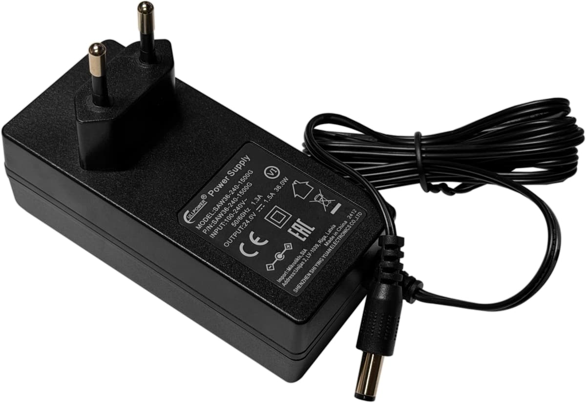 MikroTik Napájecí adaptér 24V 1,5A, rovný konektor