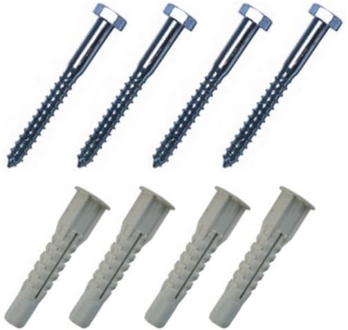 Sada pro montáž ant. držáků na zeď - 12mm (4x hmoždinka 12mm, 4x vrut 8mm)