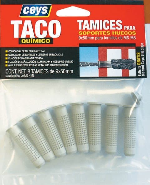 Ceys Sítko na chemickou kotvu 9 x 50mm, 8 ks