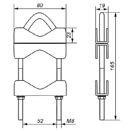 Dvojitá spojka pro stožár OZP-50 max. d=50mm