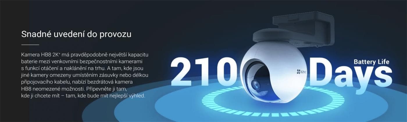 Ezviz HB8 2K+ Otočná venkovní IP kamera na baterii, 4MP