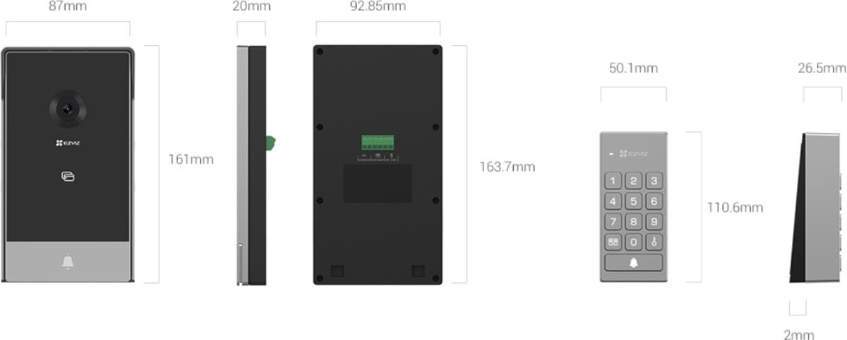 Ezviz TP7 Domácí kompletní video interkom s klávesnicí
