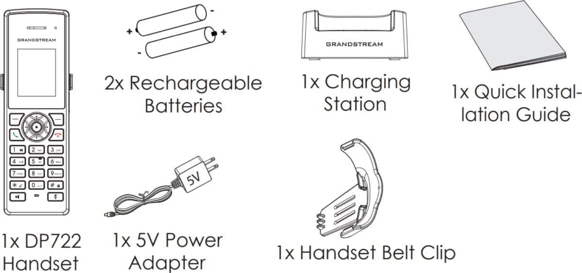 Grandstream DECT DP722, 1,8" TFT barevný displej - Ručka