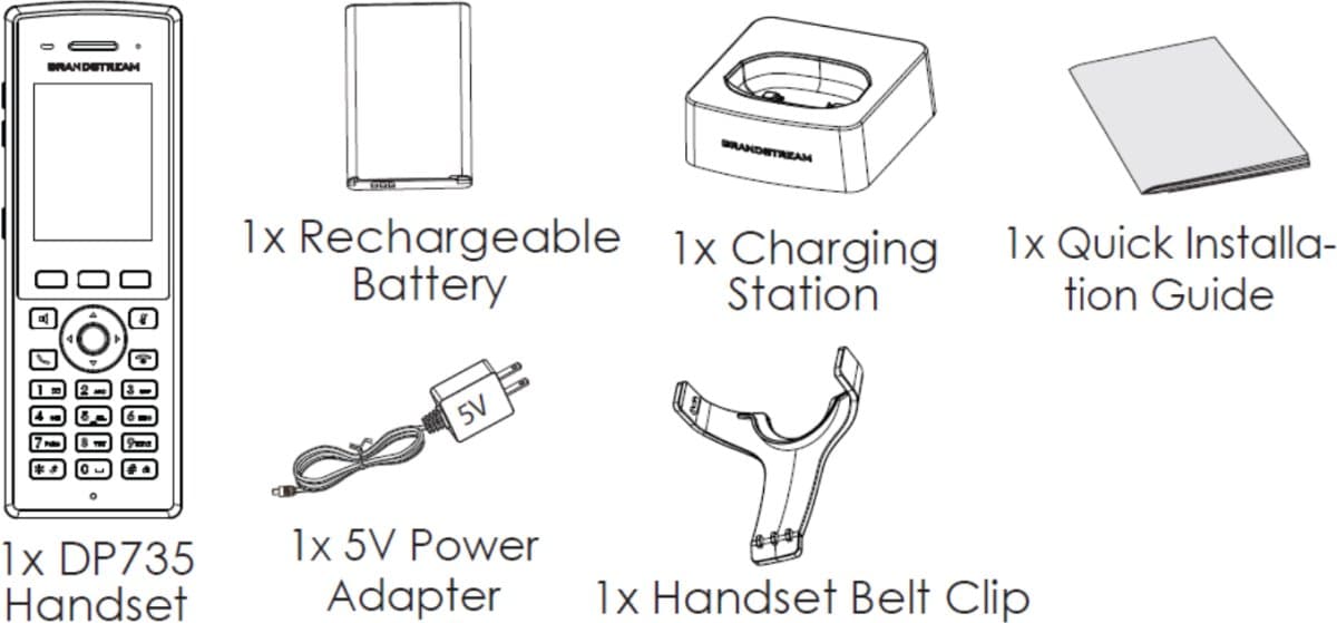 Grandstream DP735 SIP DECT ručka