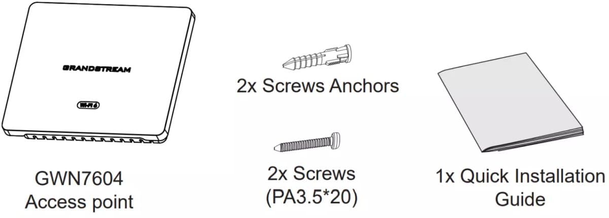 Grandstream GWN7604 Wi-Fi 6 Access Point, PoE