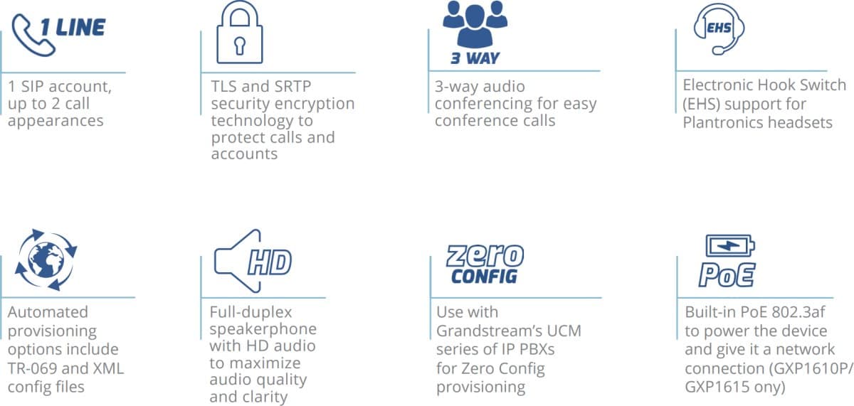 Grandstream GXP1610 HD IP telefon