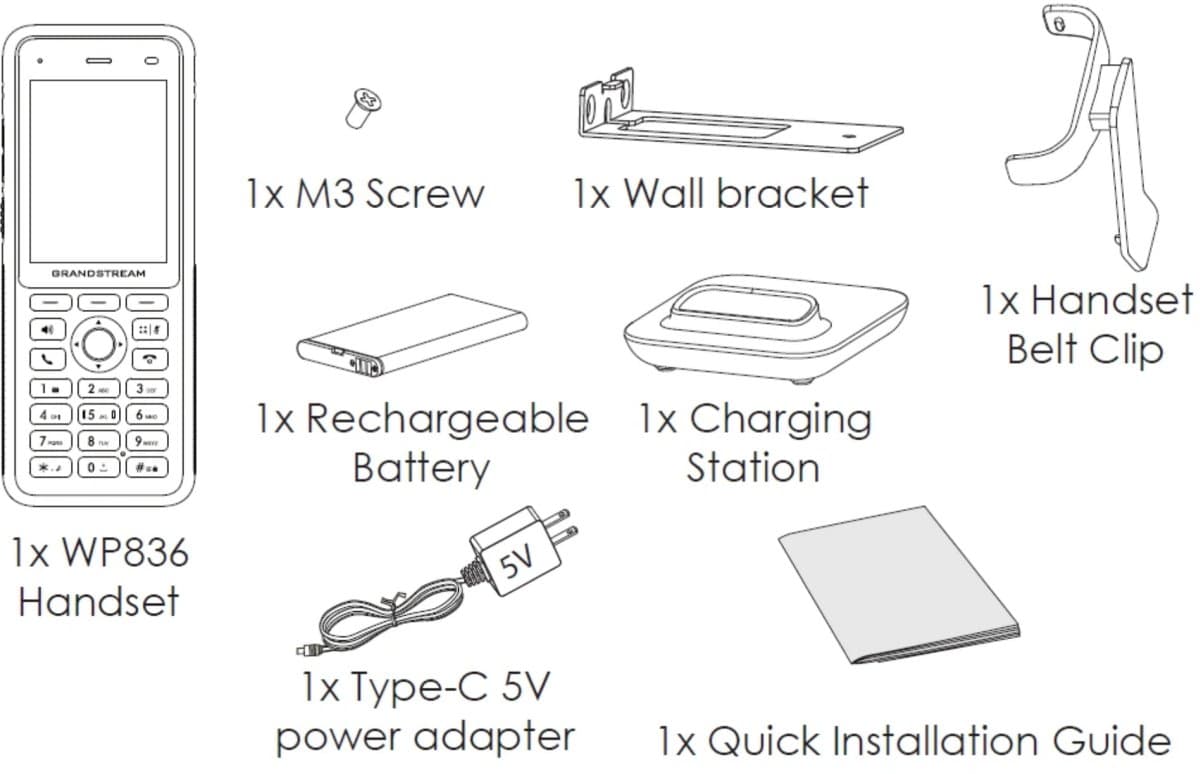 Grandstream WP836 SIP bezdrátový WiFi 6 IP telefon