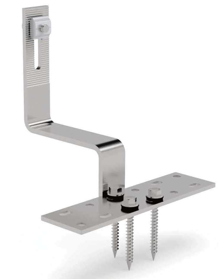 Hák na taškovou střechu nastavitelný včetně šroubů