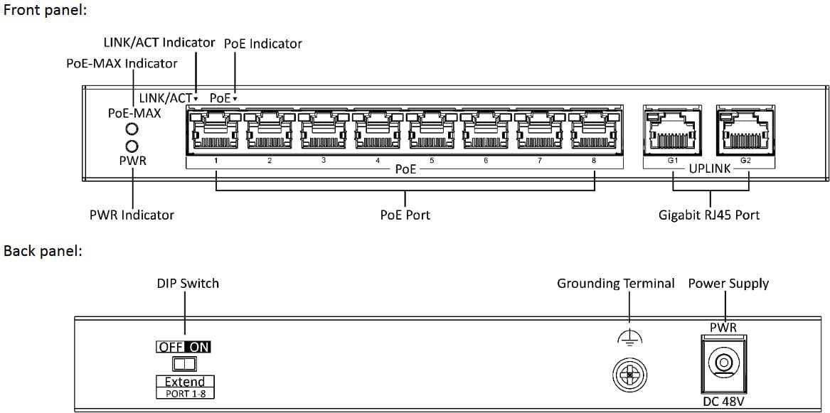 Hikvision DS-3E0310P-E/M PoE Switch, 8x PoE, 60W