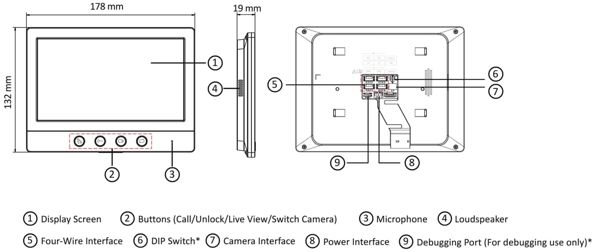 Hikvision DS-KIS213(B), Sada video interkomu, 4-drát