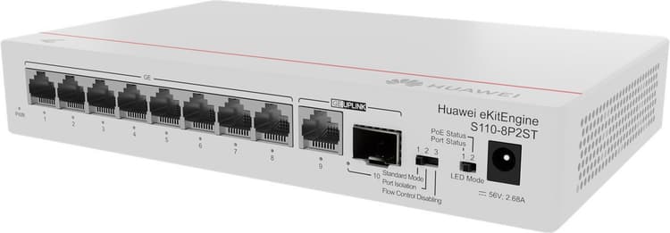 Huawei S110-8P2ST Gigabitový PoE switch, 1x SFP