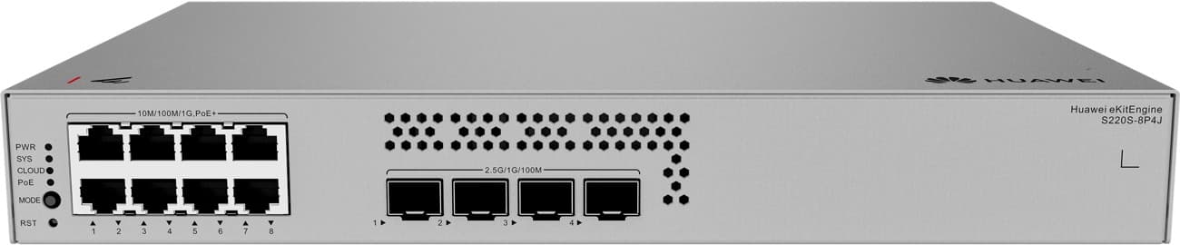 Huawei S220S-8P4J Gigabitový PoE switch, 4x 2.5G SFP
