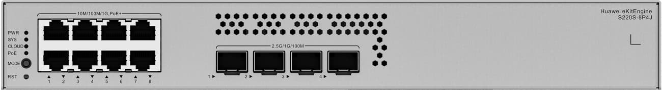 Huawei S220S-8P4J Gigabitový PoE switch, 4x 2.5G SFP