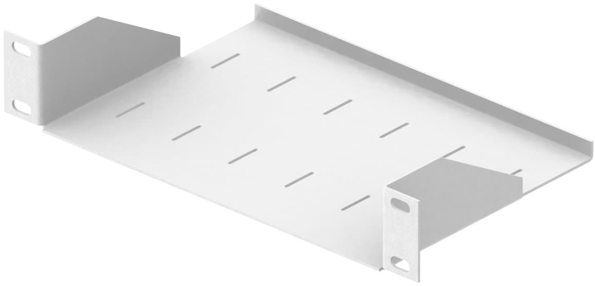 Masterlan police pevná s perforací, 1U, 10", 150mm, šedá