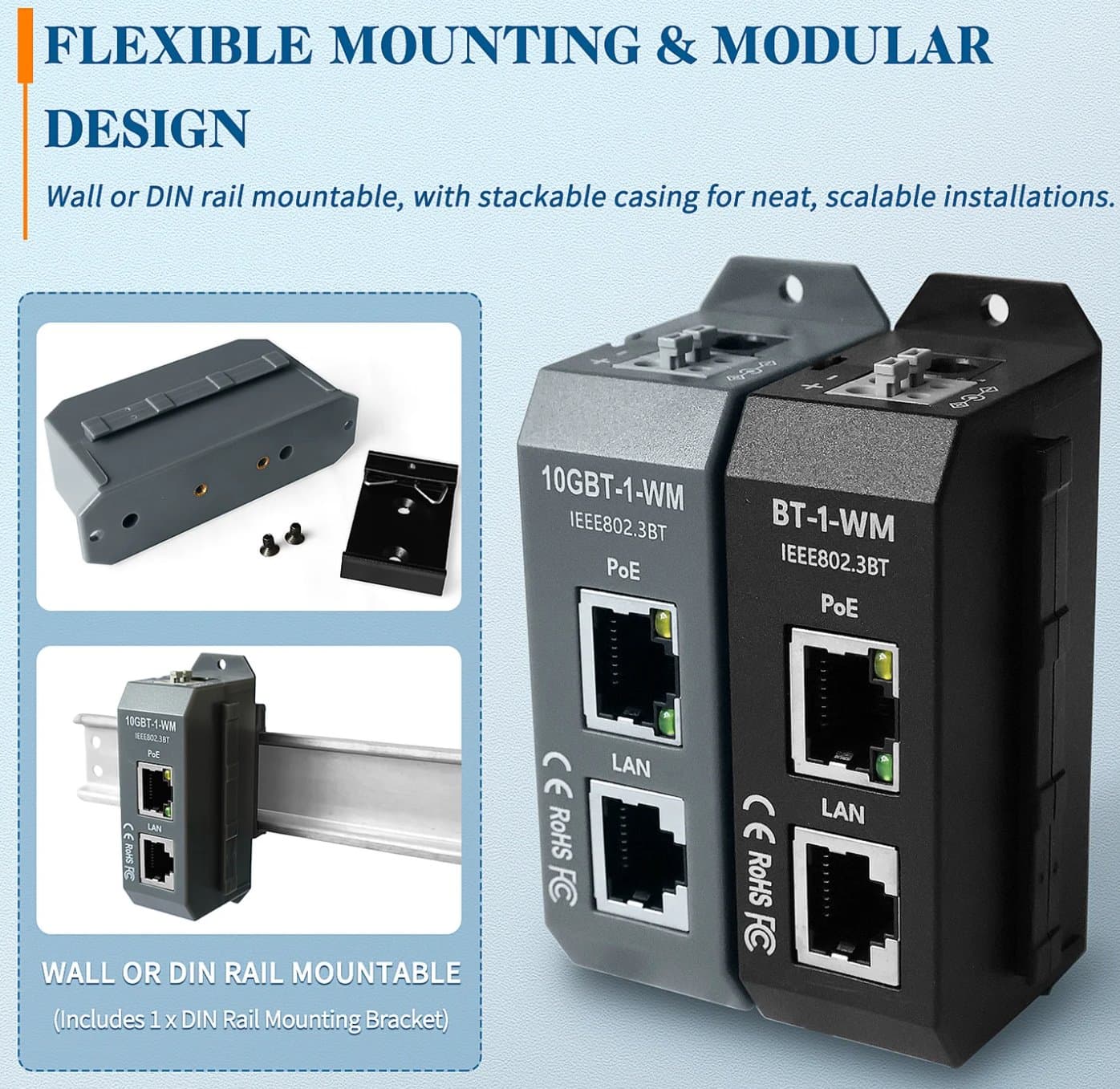 MaxLink aktivní PoE injektor 10G