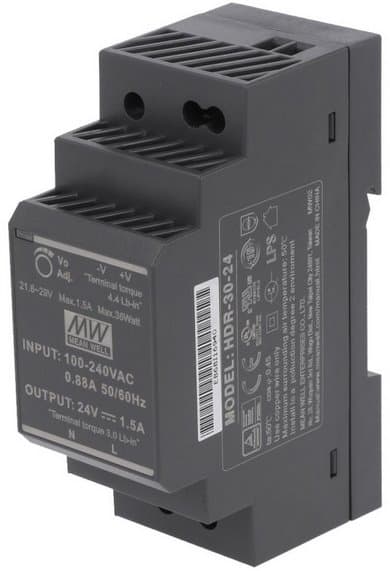 MEAN WELL HDR-30-24 zdroj na DIN lištu