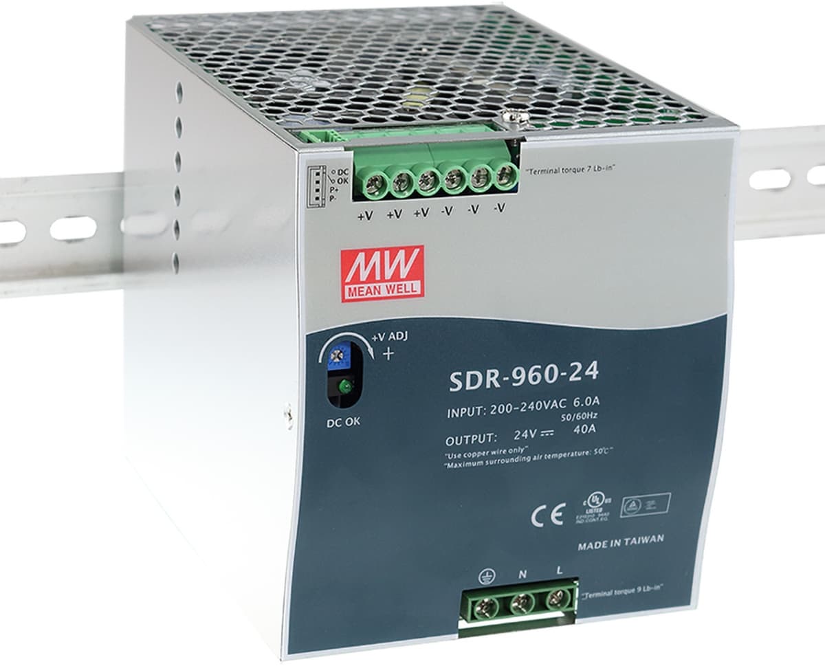 MEAN WELL SDR-960-48, Zdroj na DIN lištu, 48V, 960W