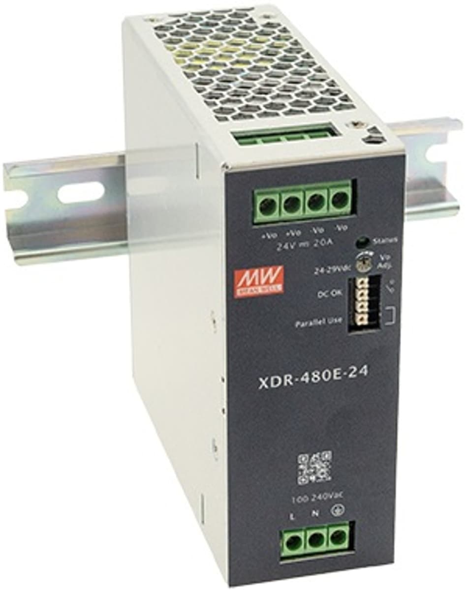 MEAN WELL XDR-480E-48, Zdroj na DIN lištu, 48V, 480W