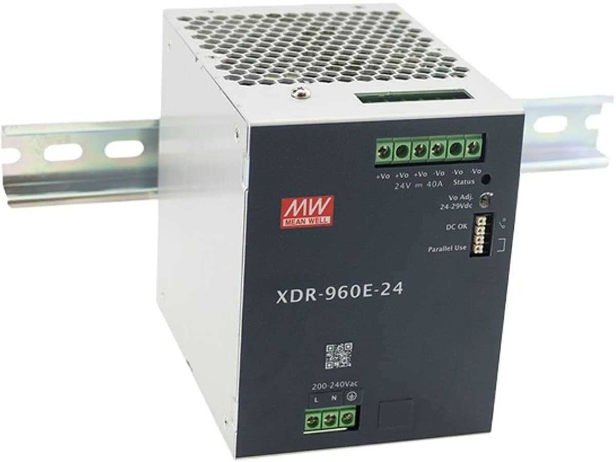 MEAN WELL XDR-960E-24, Zdroj na DIN lištu, 24V, 960W