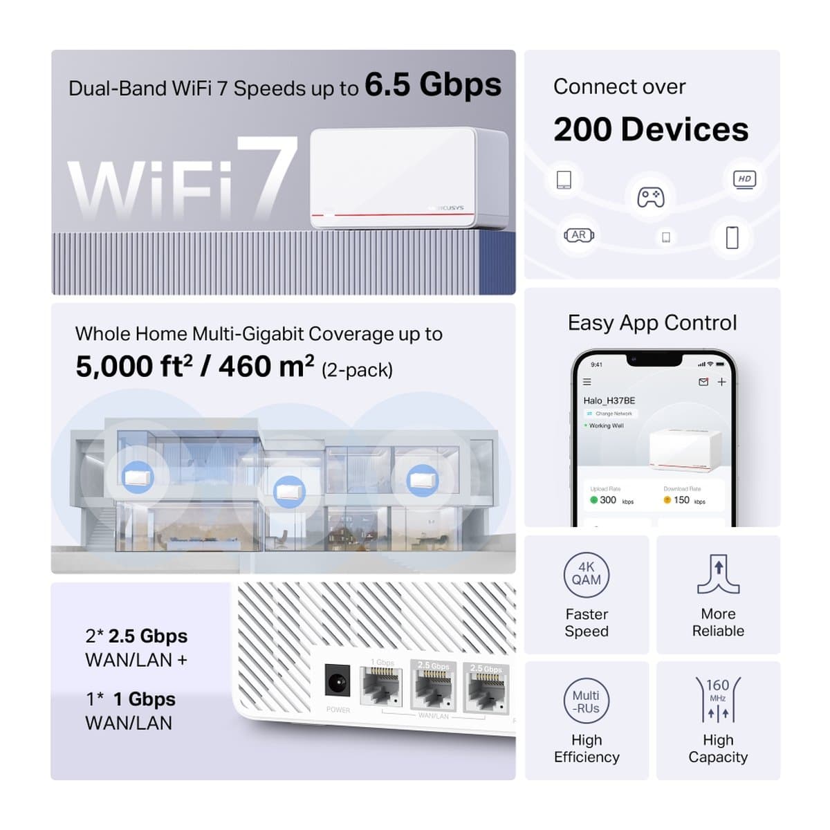 MERCUSYS Halo H37BE(2-pack) Wi-Fi 7 mesh systém 
