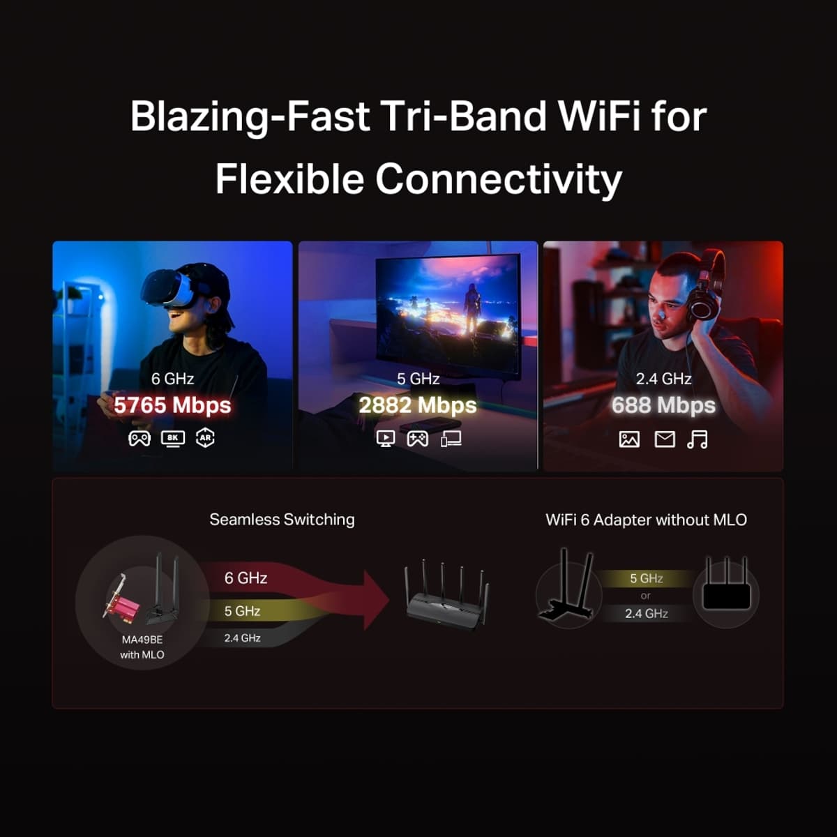 MERCUSYS MA49BE, Wi-Fi 7 a Bluetooth PCIe adaptér