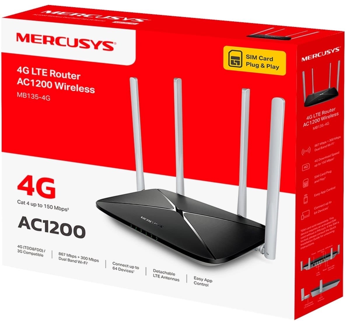 MERCUSYS MB135-4G, bezdrátový router s 4G LTE