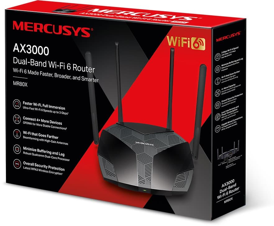 MERCUSYS MR80X Bezdrátový Dual Band Wi-Fi 6 Router