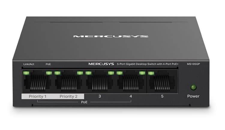 MERCUSYS MS105GP Gigabitový PoE switch, 4x POE