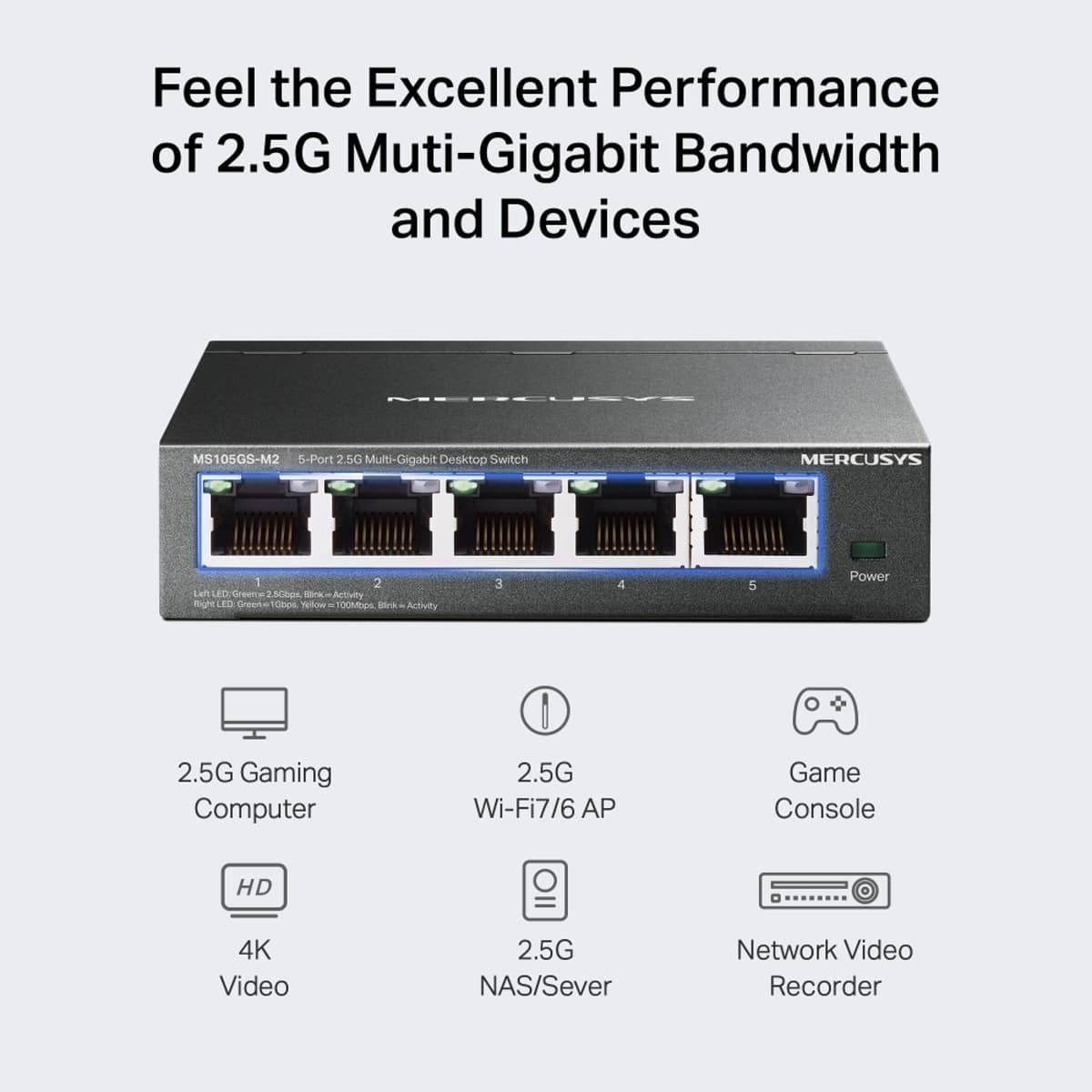 MERCUSYS MS105GS-M2, 2.5G switch