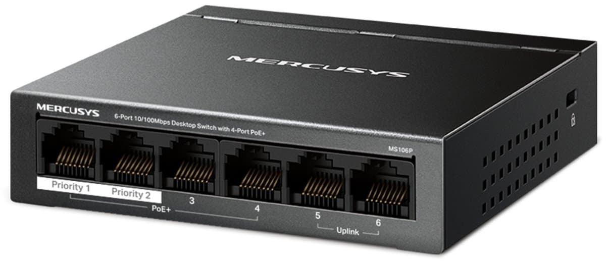 MERCUSYS MS106P switch s 4x PoE+