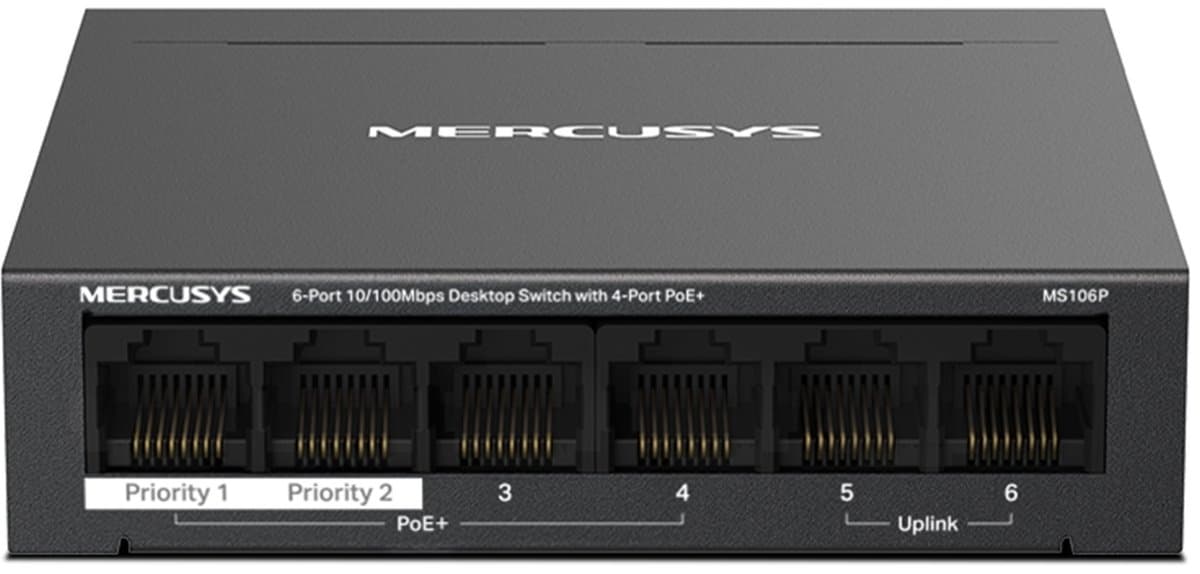 MERCUSYS MS106P switch s 4x PoE+