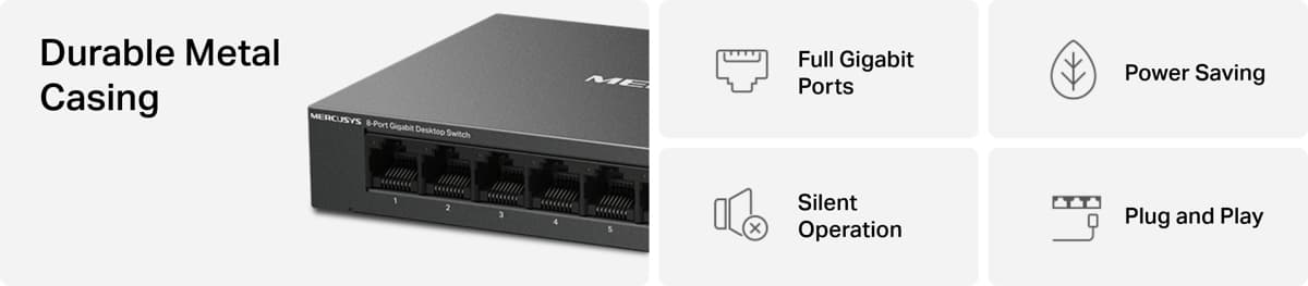 MERCUSYS MS108GS, Gigabitový switch