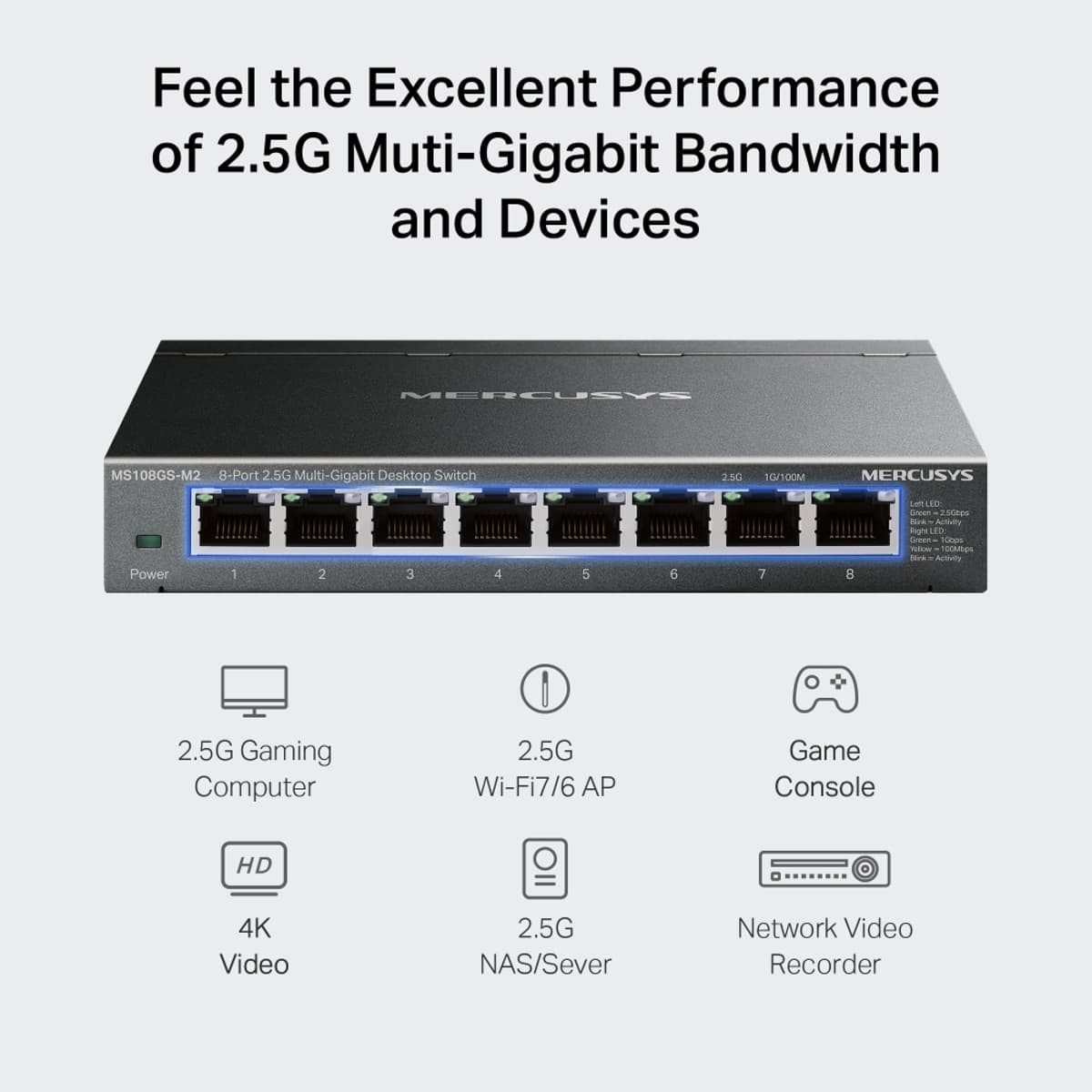 MERCUSYS MS108GS-M2, 2.5G switch
