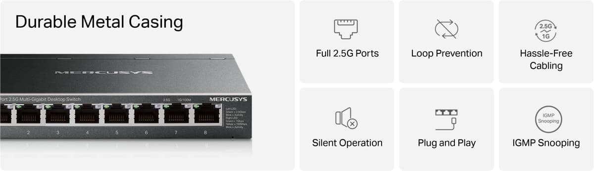 MERCUSYS MS108GS-M2, 2.5G switch