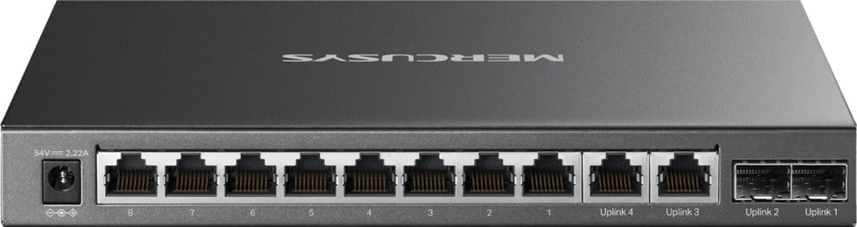 MERCUSYS MS112GMP, Gigabitový switch s 8 porty PoE+