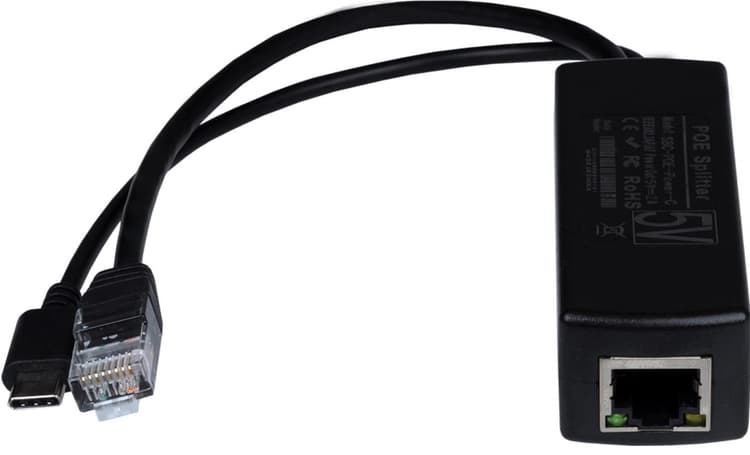POE splitter pro Raspberry Pi z IEEE802.3af na USB-C
