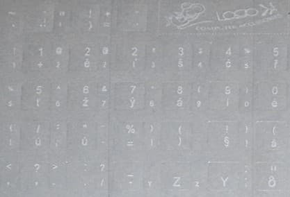 Polepka na klávesnici - bílá, česká