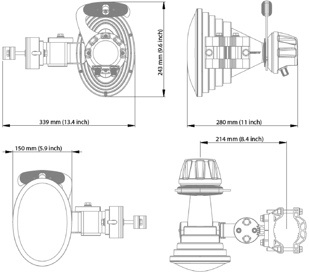 RF elements HG4-CC-A45, Asymetrická Horn anténa, 5GHz, 45°