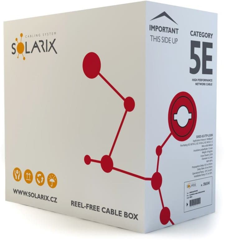 Solarix instalační kabel CAT5E FTP LSOH 305m box