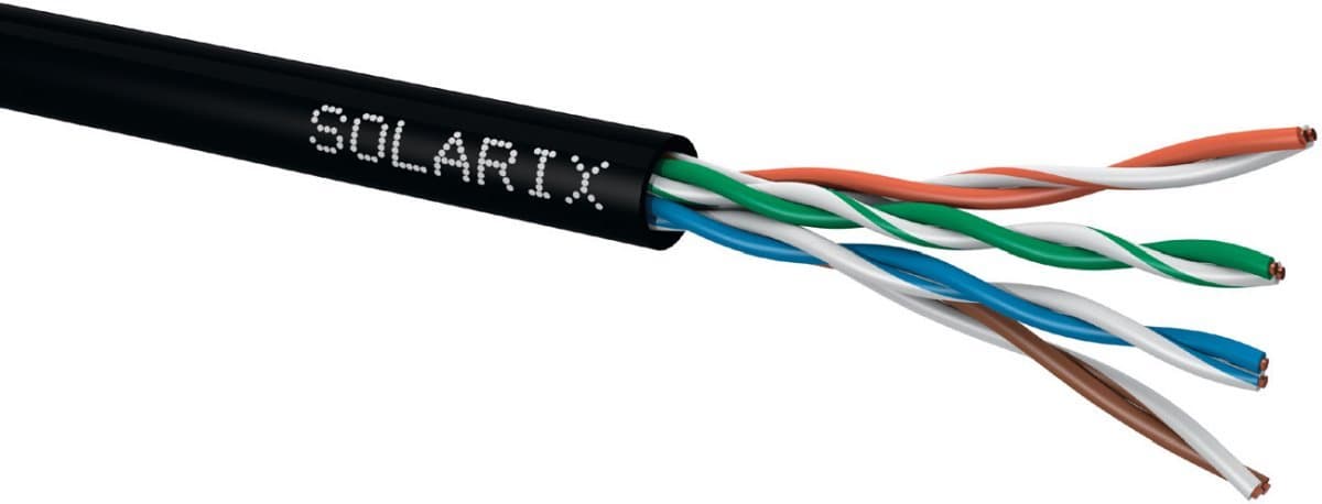Solarix instalační kabel CAT5E UTP PE venkovní 305m box